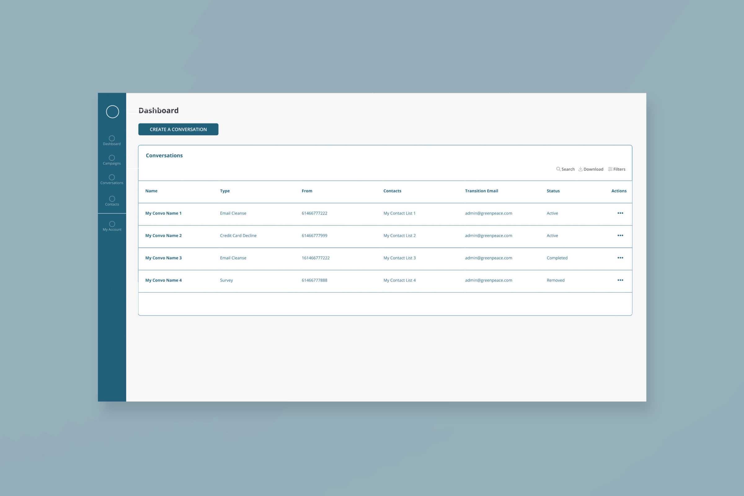 Conversational AI Campaign Activity Screen